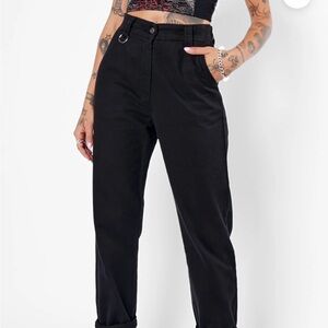 ❌SOLD Mary Wyatt Regan O-Ring Trousers II UK 22 US18 Black high waisted trousers